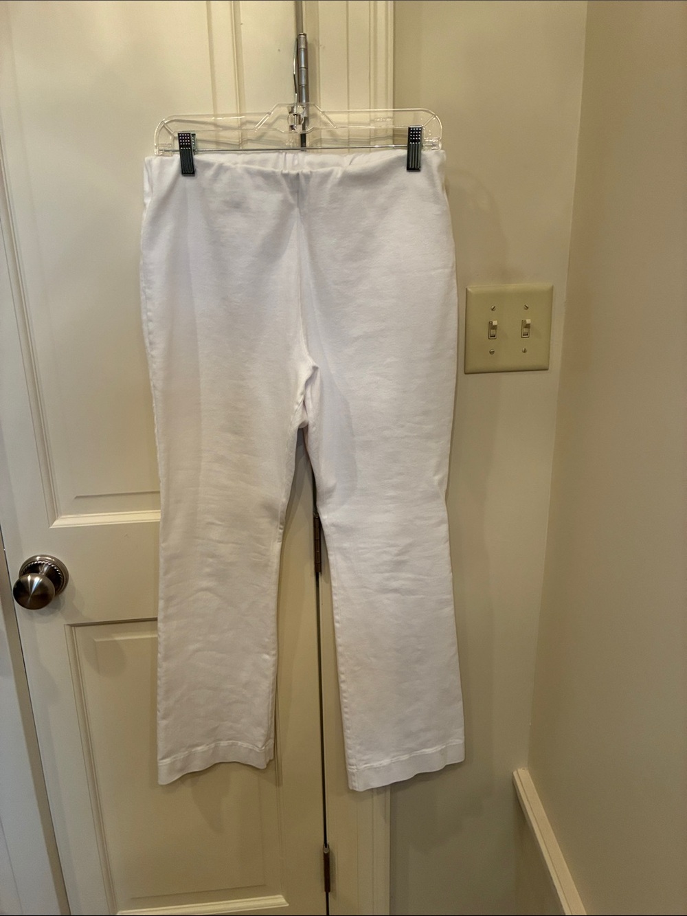 Ann Mashburn white cropped flare pants